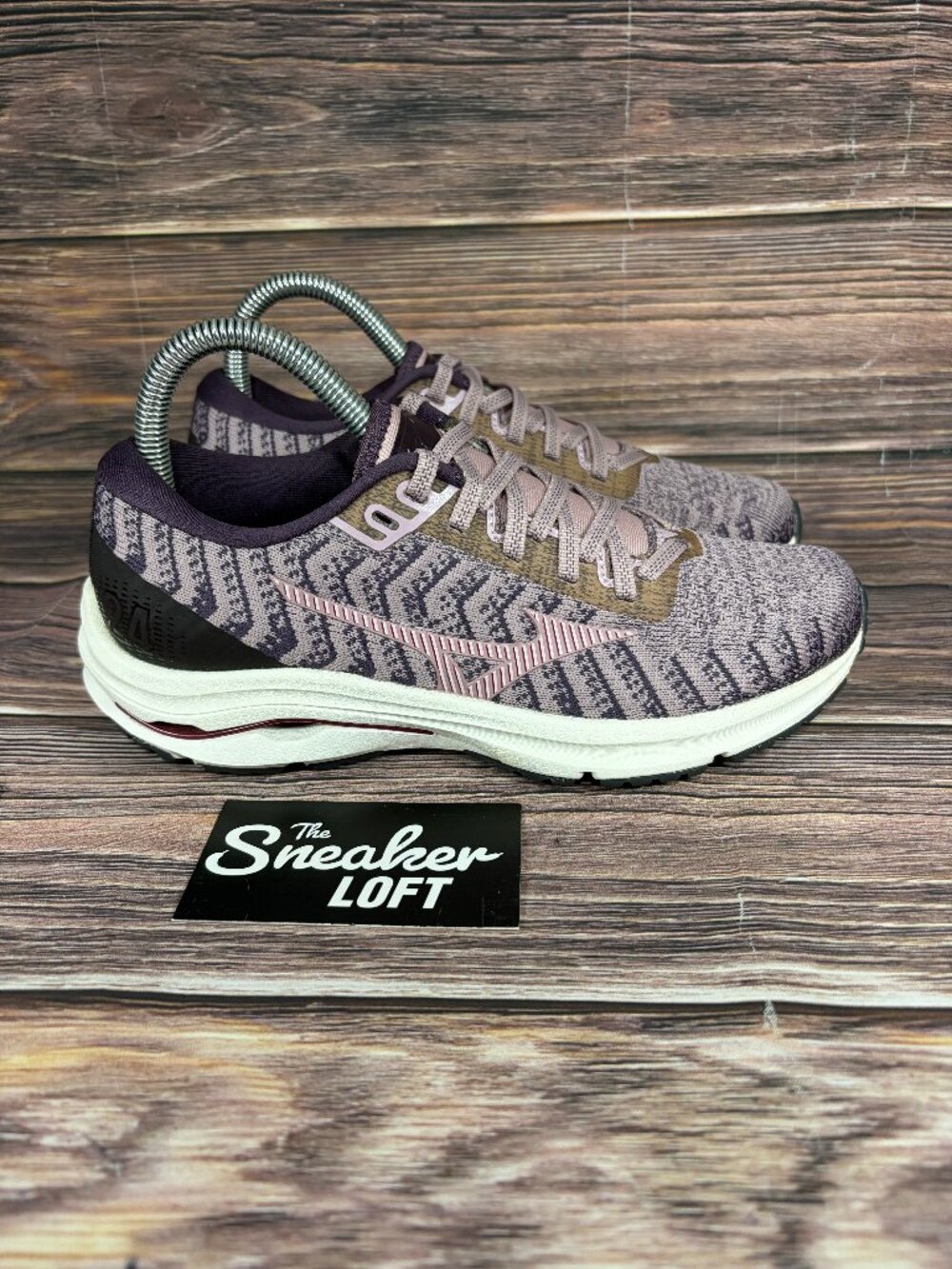 Mizuno Wave Rider 24 Waveknit Women's Athletic Shoes Purple Size 7